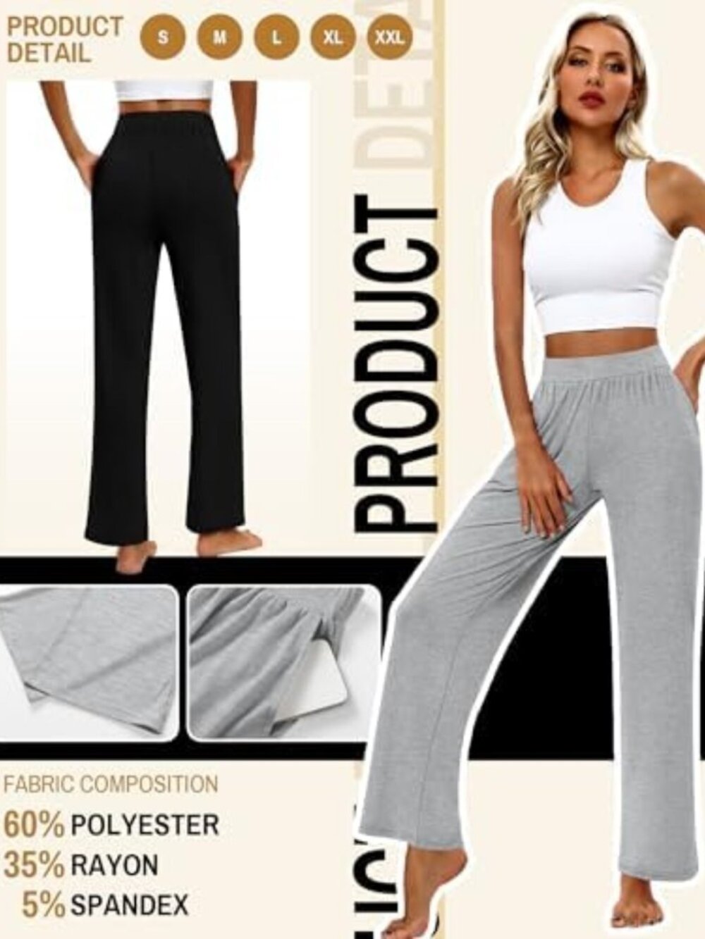 Cozy 3-Pack Women's Lounge Pants | Comfy Sweatpants for Relaxing & Home Wear - Picture 3 of 5